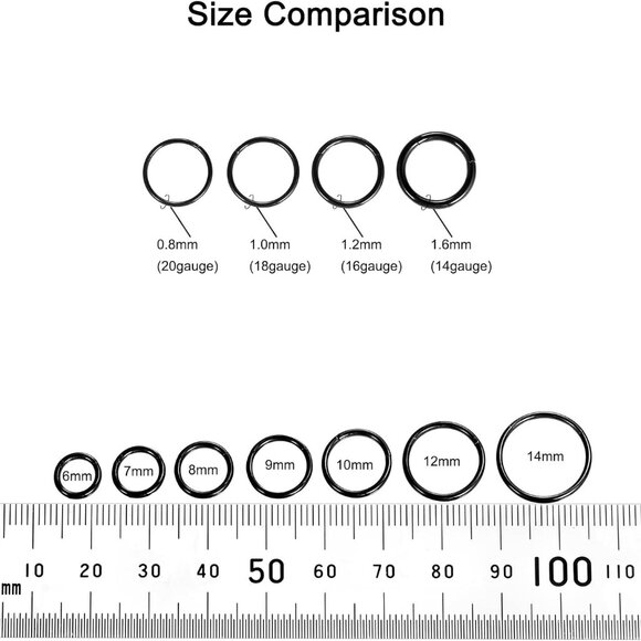 5pcs Stainless Steel Nose Hoop Rings - 18G, 8mm, Multiple Colors for Men Women - Picture 3 of 6